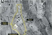  ?? PHOTO: IMAGESAT INTERNATIO­NAL ?? Satellite images appear to show Iran has based missiles at Jabal ash Sharqi in Syria.