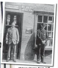  ??  ?? History: Nazra Alam, left, and Matthew Hogarth, above, who was postmaster from 1909 to 1932, with postman George Stoddart