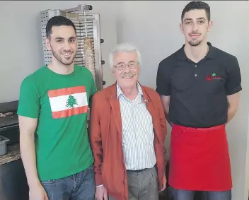  ?? PHOTOS: JOHN GRAINGER ?? Taha, Najib and Rabih Jomha at the Lebanese Kitchen on Broadway Avenue.
