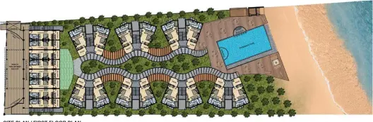  ??  ?? SITE PLAN / FIRST FLOOR PLAN