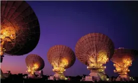  ??  ?? Astronomer­s studied the cosmic microwaves with the Australia Telescope Compact Array in New South Wales. Photograph: Handout
