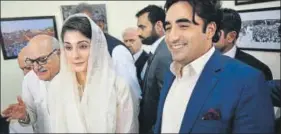  ?? AFP FILE ?? ■ Bilawal Bhutto-Zardari and Maryam Nawaz met in Islamabad on Sunday.