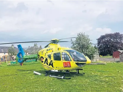  ??  ?? Scotland’s Charity Air Ambulance provided ground support to NHS paramedics at the scene.