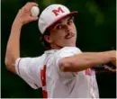  ?? MATTHEW J. LEE/GLOBE STAFF ?? Milton sophomore Scott Longo fired six shutout innings against Norwood.