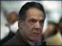  ?? SETH WENIG — THE ASSOCIATED PRESS FILE ?? On March 8, New York Gov. Andrew Cuomo speaks at a vaccinatio­n site in New York.