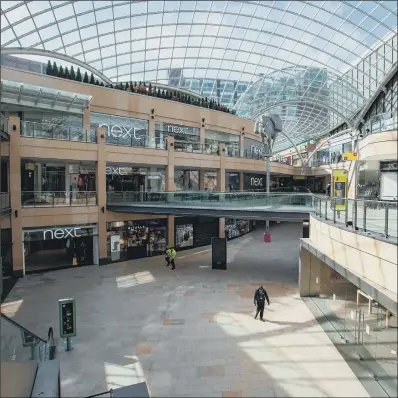  ?? PICTURE: BRUCE ROLLINSON ?? SHUTDOWN: A deserted Trinity Leeds shopping centre which is owned by Land Securities.