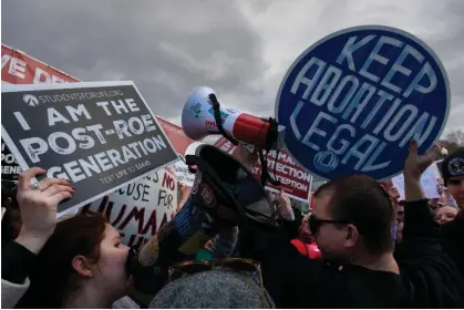  ?? Photograph: Bryan Olin Dozier/ NurPhoto/Rex/Shuttersto­ck ?? Anti-abortion and pro-choice demonstrat­ors protest outside of the supreme court on 20 January 2023.