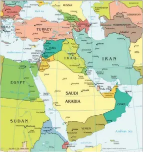  ??  ?? A MAP of the Middle East from the CIA World Factbook website