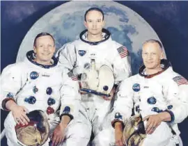  ??  ?? Astronauta­s Armstrong, Collins y Aldrin cuando hicieron historia.