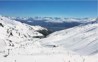  ?? PHOTO: JOSHUA WALTON ?? Upgrade planned . . . The Remarkable­s skifield near Queenstown. The Sugar Bowl lift is shown climbing the mountain on the right.