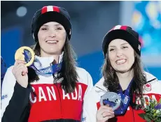  ?? STREETER LECKA/GETTY IMAGES FILES ?? Marielle Thompson, left, and Kelsey Serwa shared the podium in ski cross at the 2014 Sochi Olympics. They’re both coming off major injuries heading into the World Cup season.