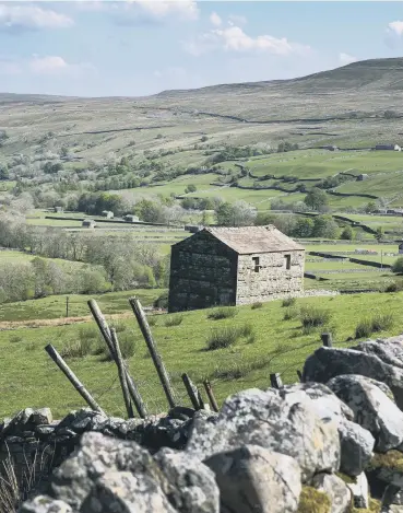  ?? TONY JOHNSON/GETTY. ?? GEOLOGICAL HEAVEN: Sarah, opposite, loves Swaledale, left, and would like to take Dickie Bird, inset, for lunch.PICTURES: