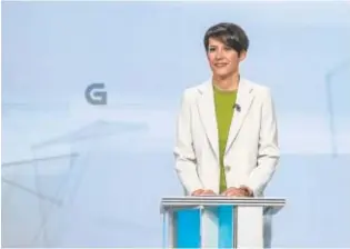  ?? // LAVANDEIRA (EFE) ?? La candidata nacionalis­ta, Ana Pontón, ayer en el debate