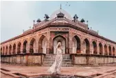  ?? ?? Early morning visit to the grand Humayun’s Tomb in New Delhi.