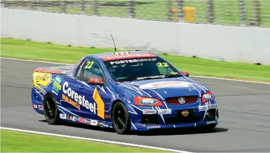  ?? PHOTOS: GEOFF RIDDER ?? Palmerston North’s Geoff Spencer finished fifth at the opening round of the V8 Utes series last weekend.