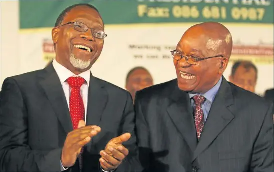  ?? Picture by The Times ?? PARTING WAYS: Deputy President Kgalema Motlanthe and President Jacob Zuma.