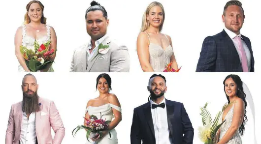  ?? ?? The eight singles who will be married at first sight this year are, clockwise from top left, Madeleine, Piripi, Kara, James, Samantha, Nate, Stephanie and Michael.