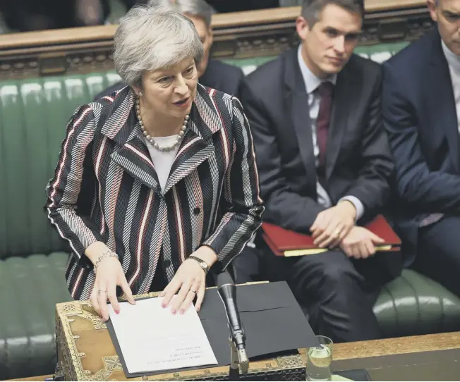  ?? PICTURE: JESSICA TAYLOR/UK PARLIAMENT ?? in parliament yesterday after making her third Commons statement on Brexit in less than a fortnight