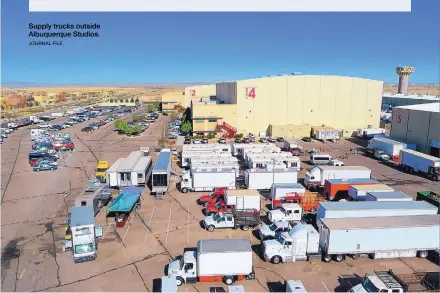  ?? JOURNAL FILE ?? Supply trucks outside Albuquerqu­e Studios.