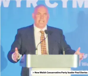  ??  ?? &gt; New Welsh Conservati­ve Party leader Paul Davies