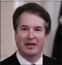  ?? Olivier Douliery / TNS ?? Judge Brett Kavanaugh speaks to the crowd after his nomination Monday in Washington.