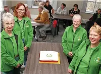  ?? ?? ●●From left, Beacon Dementia and Wellbeing trustees Glynis Page, Jane Riley, Janet O’Driscoll and Rachel Yates Hoyles with the cake to celebrate the charity’s new name.