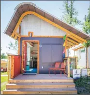  ??  ?? Community First! Village in Austin Texas includes micro homes with heart for men and women who are coming out of chronic homelessne­ss.