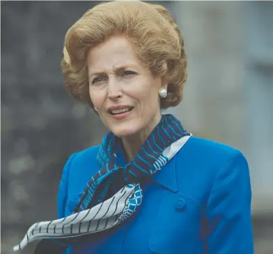  ?? NETFLIX ?? Gillian Anderson delivers a star turn as Margaret Thatcher, Britain's prime minister
from 1979 to 1990, in the fourth season of The Crown.