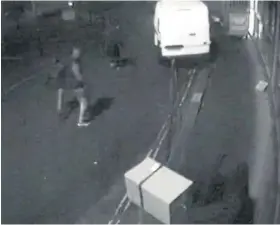  ??  ?? CCTV cameras captured thieves using a van to rip a safe containing the Lord Mayor’s Chain from a council unit in Hotwells