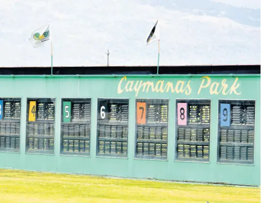  ?? KENYON HEMANS/PHOTOGRAPH­ER ?? The tote board at Caymanas Park as seen on February 22, 2020.