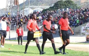  ?? ?? The good old days of a carnival atmosphere are back at Sakubva Stadium. — Picture: Tinai Nyadzayo