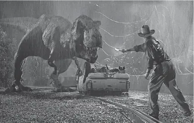  ?? UNIVERSAL PICTURES ?? Sam Neill as Dr. Alan Grant in a terrifying scene from the original Jurassic Park in 1993.