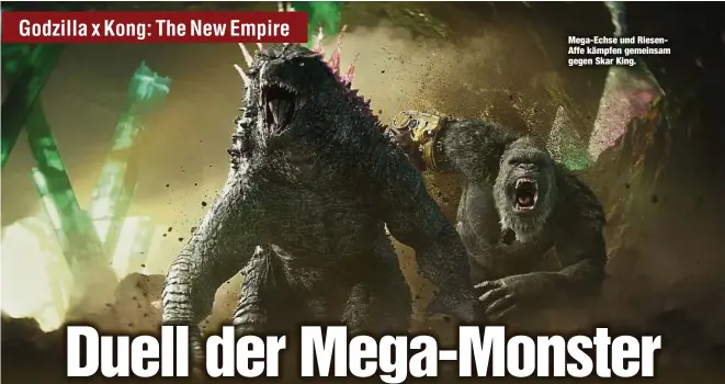  ?? ?? Mega-Echse und RiesenAffe kämpfen gemeinsam gegen Skar King.