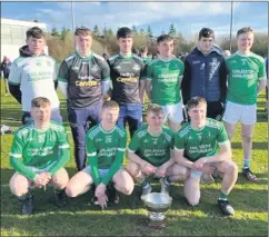  ?? ?? Bride Rovers players with the O’Callaghan Cup (back l-r): Louis Roche, Ronan O’Riordan, Adam Hynes, Conor Hazelwood, Cillian Tobin and Denis Cashman. Front (l-r): Josh Ahern, Ryan O’Callaghan, David Barry and Ronan O’Connell.