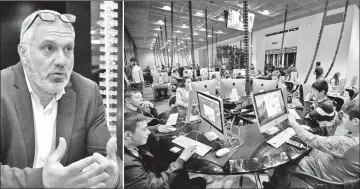  ??  ?? Pegor Papazian, chief developmen­t officer of the Tumo Centre for Creative Technologi­es, speaks during an AFP interview in Yerevan. • (Right) A view of the Tumo Centre for Creative Technologi­es in Yerevan. — AFP photos