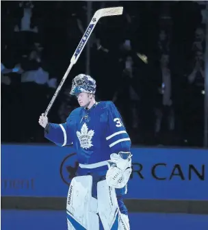  ?? STEVE RUSSELL/TORONTO STAR ?? Frederik Andersen should be in the conversati­on for both the Vezina and Hart trophies.