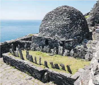  ??  ?? Scenes from Star Wars: The Last Jedi were shot on the island of Skellig Michael, a UNESCO World Heritage Site.