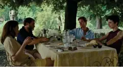  ?? (Frenesy Film Co/Sony/Kobal/Shuttersto­ck) ?? With Amira Casar, Armie Hammer and Timothée Chalamet in ‘Call Me by Your Name’