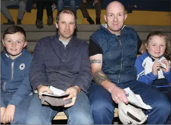  ??  ?? Cian O’Brien, John Wall, David O’Brien and Jessica O’Brien at the Crossabeg-Ballymurn G.A.A. club fundraisin­g night at the dogs in Enniscorth­y Greyhound Track.