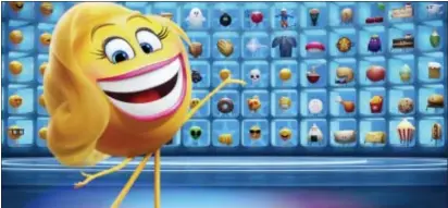  ?? ASSOCIATED PRESS ?? This image released by Sony Pictures shows Smiler, voiced by Maya Rudolph, in Columbia Pictures and Sony Pictures Animation’s “The Emoji Movie.”