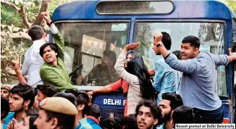  ??  ?? Recent protest at Delhi University