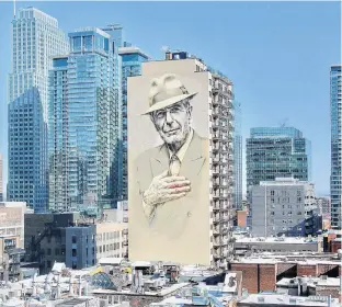  ?? WIKIMEDIA COMMONS ?? The Leonard Cohen mural on Crescent Street in Montreal.