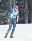  ?? FOTO: FREDRIK SANDBERG/AFP ?? Franziska Preuß belegte beim WeltcupSpr­int von Östersund den 5. Platz.