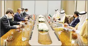  ?? KUNA photos ?? Kuwait’s FM Sheikh Dr Ahmad Nasser Al-Mohammad during the meeting with his Turkish counterpar­t.
