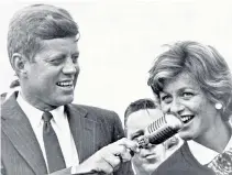  ??  ?? Alongside JFK in 1960: in later life she had a film cameo as a ‘woman shouter’