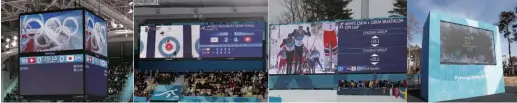  ??  ?? 图7 位于江陵冰球中心、江陵冰壶中心、平昌越野滑雪中心、平昌奥运村的Pana­sonic显示大屏