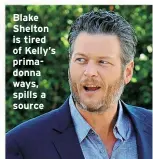  ??  ?? Blake Shelton is tired of Kelly’s primadonna ways, spills a source