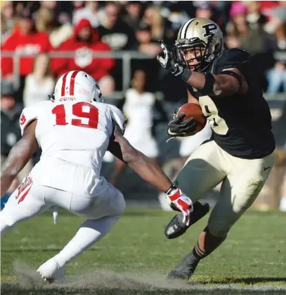  ??  ?? Markell Jones had 217 rushing yards as Purdue regained the Old Oaken Bucket, which Indiana had held since 2012. | GETTY IMAGES