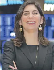  ??  ?? New York Stock Exchange (NYSE) newly appointed president Stacey Cunningham.