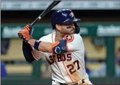  ?? (AP/David J. Phillip) ?? Houston’s Jose Altuve hit a home run and had five RBI on this date in 2016 as the Astros beat the Baltimore Orioles 15-8 despite giving up four home runs in the first inning.